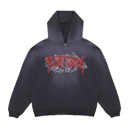 Chain Distressed Potassium | Premium Zip Hoodie